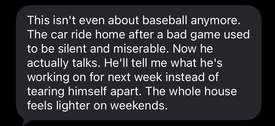 Parent text message: the car ride home