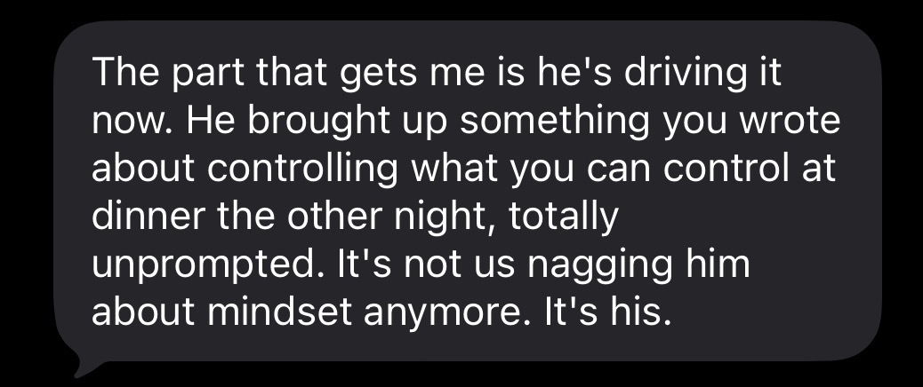 Parent text: dinner table, it is his